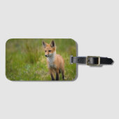 Red Fox Kit in Grassy Meadow Bagagelabel (Voorkant (horizontaal))