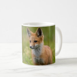 Red Fox Kit in Grassy Meadow Koffiemok