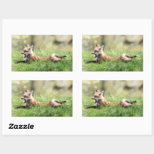 Red Fox Kit Rechthoekige Sticker (Vel)