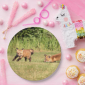 Red Fox Kits Speling Papieren Bordje (Feest)