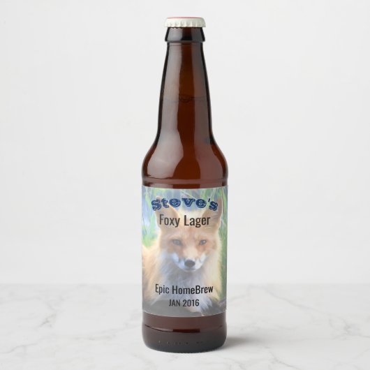 Red Fox Lager Homebrew gepersonaliseerd Bier Etiket (Voorkant)