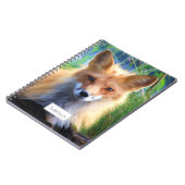 Red Fox Laying in Grass Schilderachtig Personalize Notitieboek (Linkerzijde)