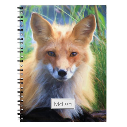Red Fox Laying in Grass Schilderachtig Personalize Notitieboek (Voorkant)