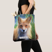 Red Fox Laying in Grass Schilderachtig Personalize Tote Bag (Dichtbij)