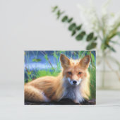 Red Fox Laying in het Grass Wildlife Afbeelding Briefkaart (Staand voorkant)
