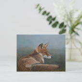 Red Fox Laying Low Animal Art Briefkaart (Staand voorkant)
