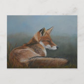 Red Fox Laying Low Animal Art Briefkaart (Voorkant)