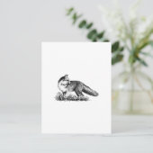 Red Fox (lijnkunst) Briefkaart (Staand voorkant)