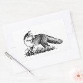 Red Fox (lijnkunst) Rechthoekige Sticker (Envelop)