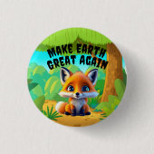 Red Fox, maak de aarde weer geweldig, milieu Ronde Button 3,2 Cm (Voorkant)