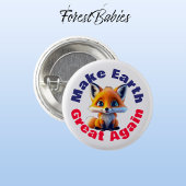 Red Fox, maak de aarde weer geweldig Schattige mil Ronde Button 3,2 Cm
