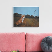 Red Fox met Bluebird Animal Wildlife Canvas Print (Insitu (Woonkamer))