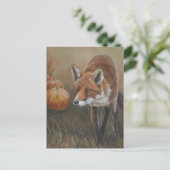 Red Fox met Briefkaart van Pumpkins Art (Staand voorkant)