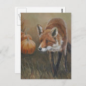 Red Fox met Briefkaart van Pumpkins Art (Voorkant / Achterkant)