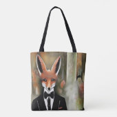 Red Fox met Martini Tote Bag (Achterkant)