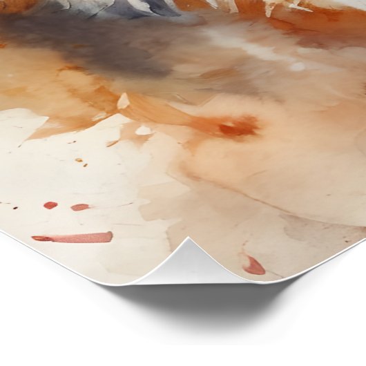 Red Fox no 1 Glanzend Poster (Hoek)