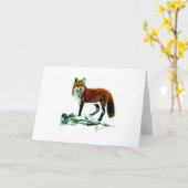 Red Fox Note-kaart Kaart (Gele Bloem)
