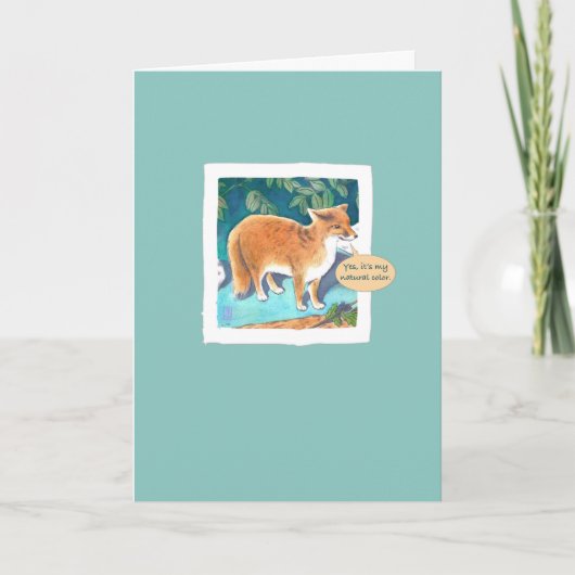 Red Fox op Blauwgroen van Redhead Birthday Kaart (Voorkant)