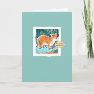 Red Fox op Blauwgroen van Redhead Birthday Kaart
