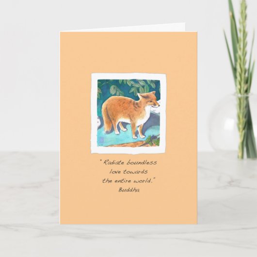 Red Fox over Bleek Abrikozendenken Kaart (Voorkant)