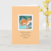 Red Fox over Bleek Abrikozendenken Kaart (Gele Bloem)