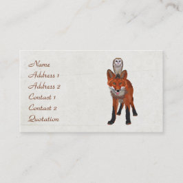 RED FOX & OWL-Visitekaartje Visitekaartje