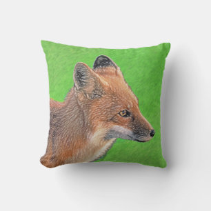 Red Fox Painting - Originele Wildlife Art Buitenkussen