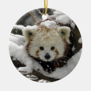 Red Fox Panda Bearcub Keramisch Ornament