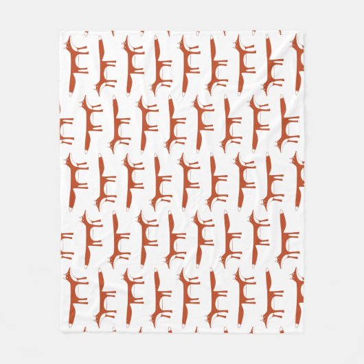 Red Fox Pattern Fleece Deken (Voorkant)