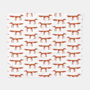 Red Fox Pattern Fleece Deken