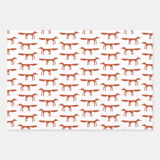 Red Fox Pattern Inpakpapier Vel (Voorkant 3)
