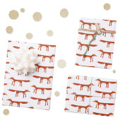 Red Fox Pattern Inpakpapier Vel