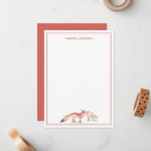 Red Fox persoonlijke banketery Notitiekaartje (Voorkant / Achterkant in situ)