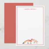 Red Fox persoonlijke banketery Notitiekaartje (Voorkant / Achterkant)