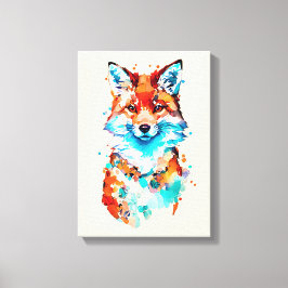 Red Fox Portrait Canvas Afdruk