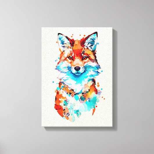 Red Fox Portrait Canvas Afdruk (Voorkant)