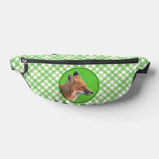 Red Fox Portrait Schilderij Originele wildlife kun Heuptasje (Liggend)