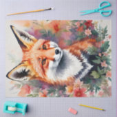 Red Fox Portret Bloemenkunst Tissuepapier (Craft)