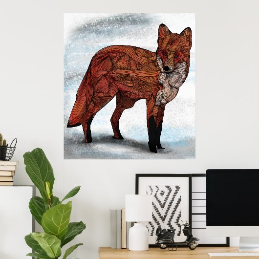 Red Fox Poster (Thuiskantoor)