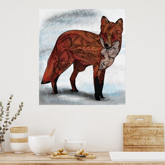 Red Fox Poster (Keuken)