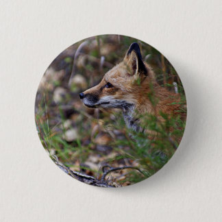 Red Fox - profiel van een vos Ronde Button 5,7 Cm