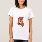 Red fox reading book t-shirt (Voorkant)