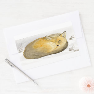 Red Fox Rechthoekige Sticker