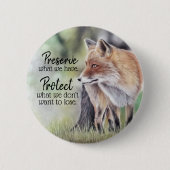 Red Fox-reservaat en -beschermingsbericht Ronde Button 5,7 Cm (Voorkant)