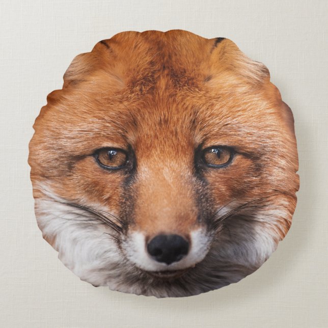 Red Fox Rond Kussen (Voorkant)