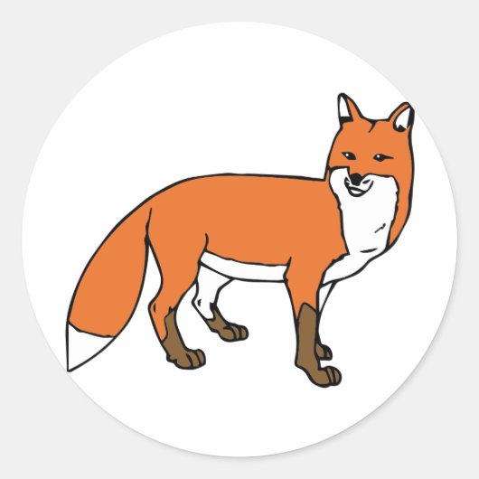 Red Fox Ronde Sticker (Voorkant)