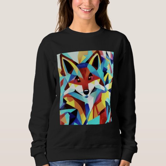 Red Fox Running Through Water Geometric Style Trui (Voorkant)