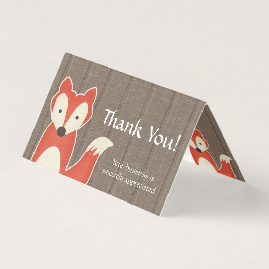Red Fox Rustic Wood Kinderen Boutique Kaart (Voorkant)