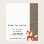 Red Fox Rustic Wood Kinderen Boutique Kaart (Binnenkant ongevouwen)