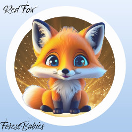 Red Fox Schattige Woodland Animal Cartoon Graphic Ronde Sticker